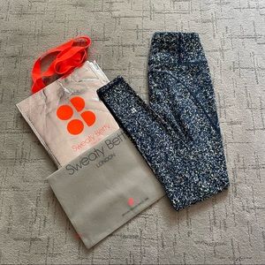 Sweaty Betty Power Workout Leggings, Beetle Blue Hexagon Print, XXS